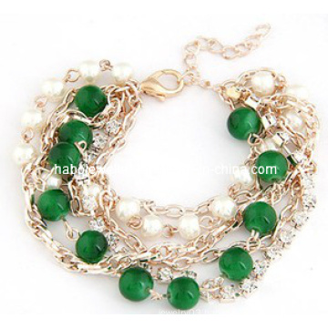 Chain with Stone Beads & Pearl Bracelets (XBL12928)